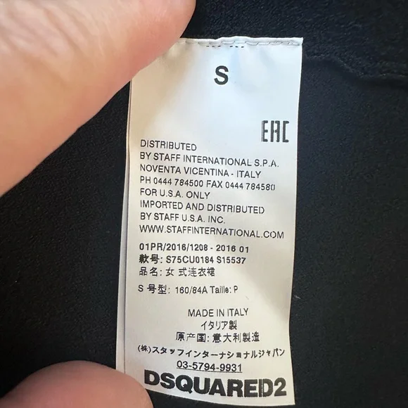 Dsquared2 Black White Piped Fit & Flare Dress Sz S Made in Italy - Picture 13 of 15